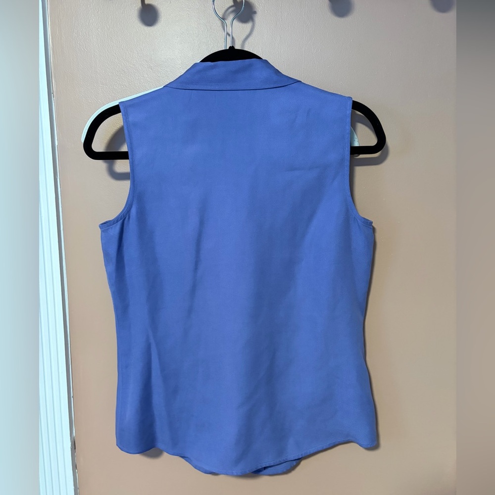 City Silk vintage purple sleeveless button-up top - Picture 3 of 5